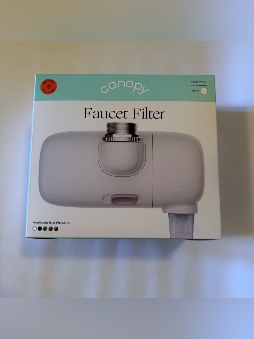 Canopy faucet water filter